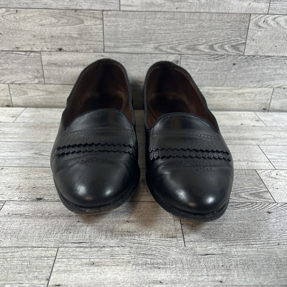 Allen Edmonds Chadwick Women Black Leather Pleated Skirt Loafer Flats Shoe SZ 9B - Picture 3 of 14